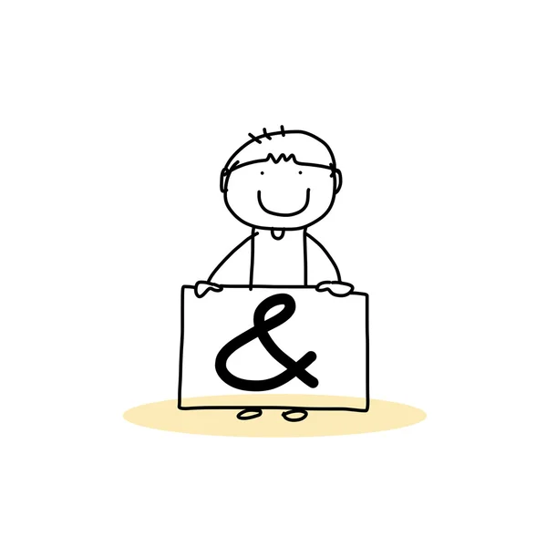 Hand tekening cartoon geluk alfabet — Stockvector