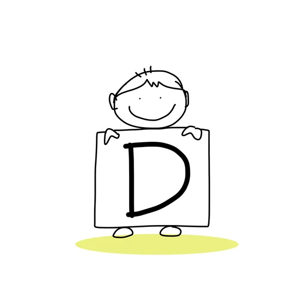 Dibujo a mano dibujos animados alfabeto felicidad — Archivo Imágenes Vectoriales