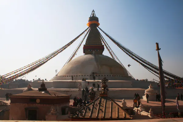 Morgon på bodhnath nepal — Stockfoto