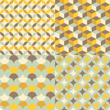 retro soyut geometrik desen