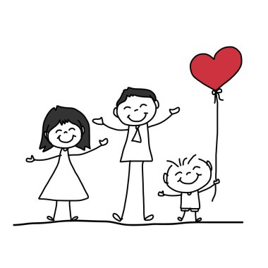 el mutlu aile karikatür çizimi