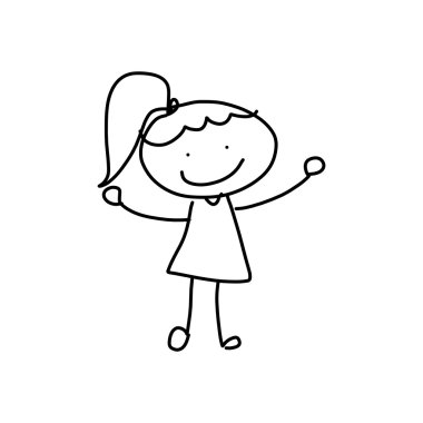 el dostça kız karikatür çizimi