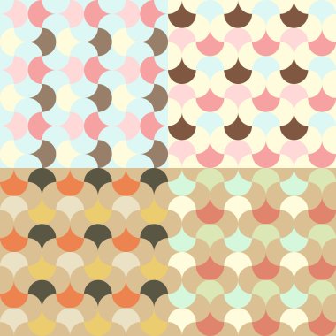 retro soyut geometrik desen bir dizi