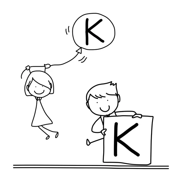 Карикатурный алфавит K — стоковый вектор