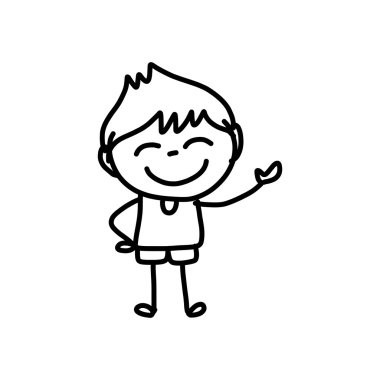 karikatür mutlu çocuk