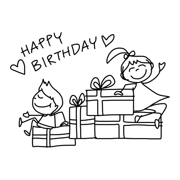 Tarjeta de cumpleaños feliz — Vector de stock