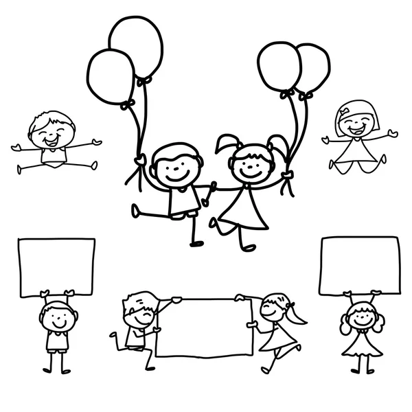 Bande dessinée enfants heureux — Image vectorielle