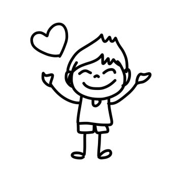 karikatür mutlu çocuk