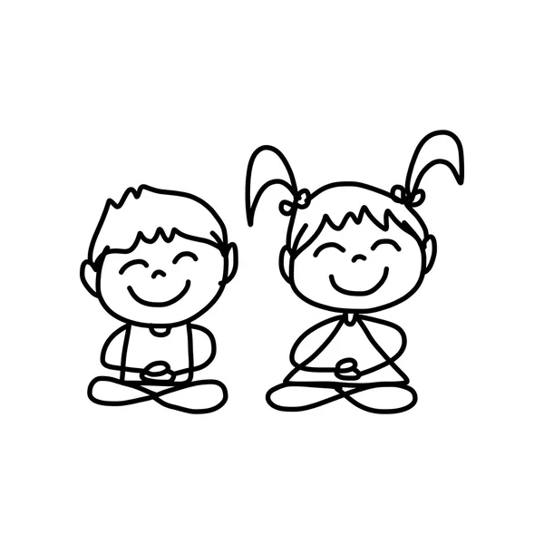 Cartoon happy kids — Stock vektor