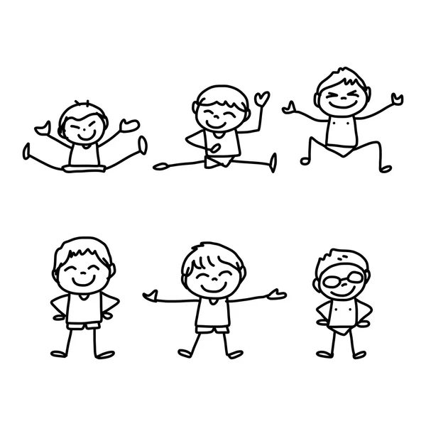 Dibujos animados niños felices — Vector de stock