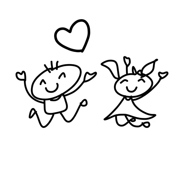 Cartoon happy kids — Stock vektor