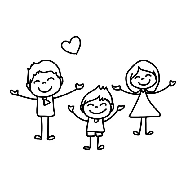 Dibujos animados niños felices — Vector de stock