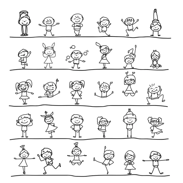 Ruční kresba děti — Stockový vektor