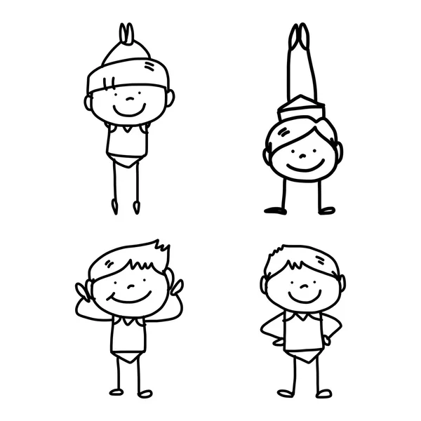 Dibujos animados niños felices — Vector de stock