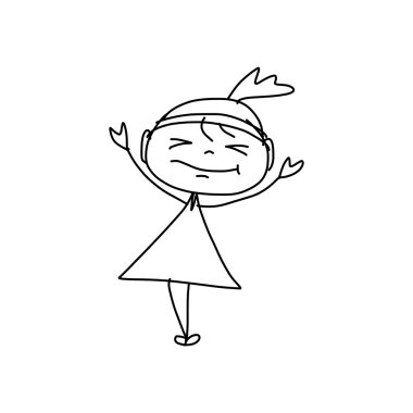 karikatür mutlu çocuk