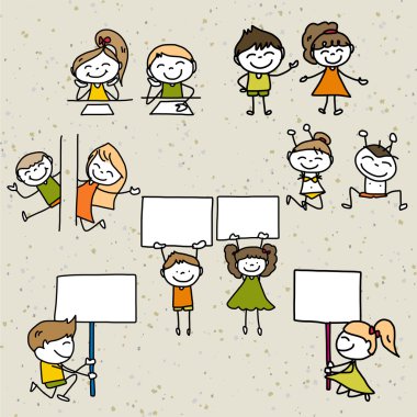 Çocuklar oynarken çizimi uzat