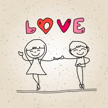 karikatür mutlu düğün