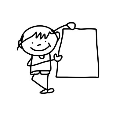 karikatür mutlu çocuk