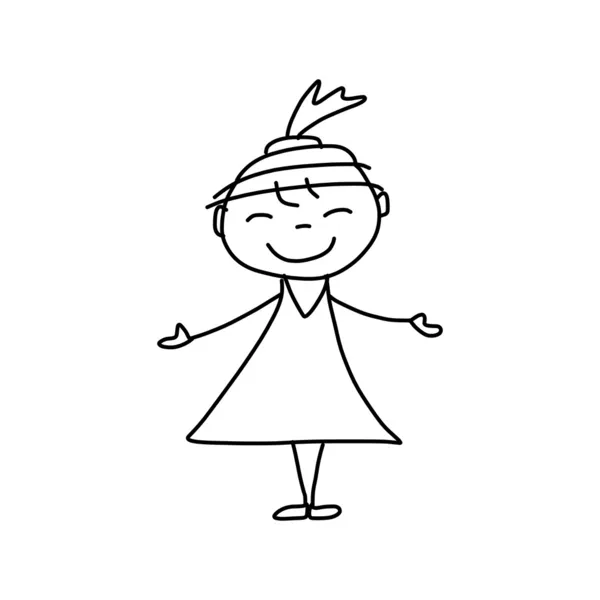 Dessin animé enfant heureux — Image vectorielle