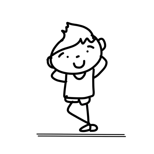 Dibujos animados niño feliz — Vector de stock