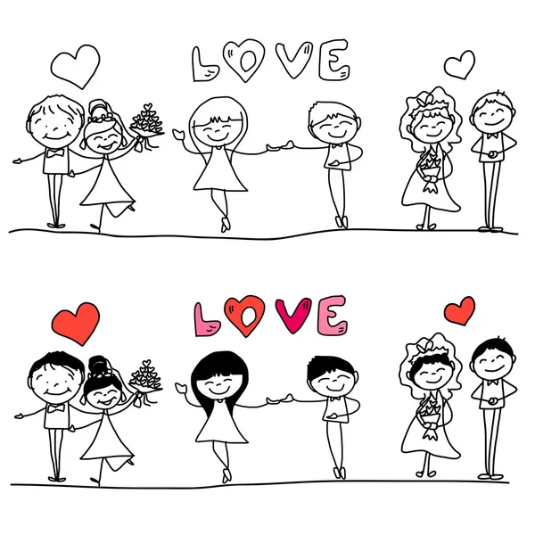 Dibujos animados feliz boda — Archivo Imágenes Vectoriales