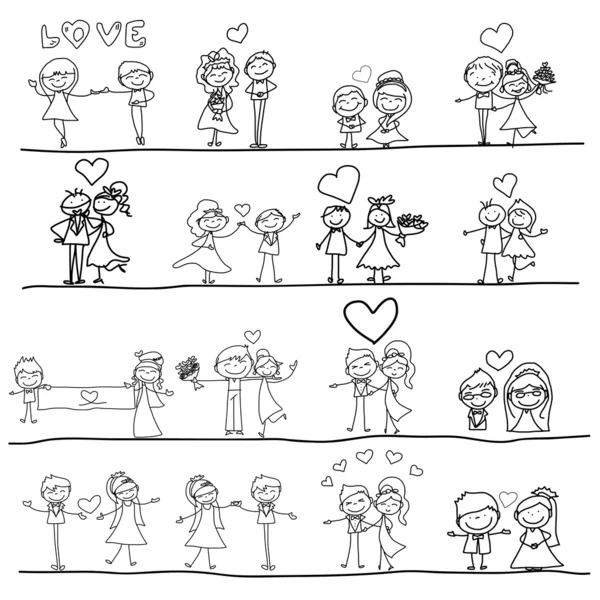 Dibujos animados feliz boda — Archivo Imágenes Vectoriales