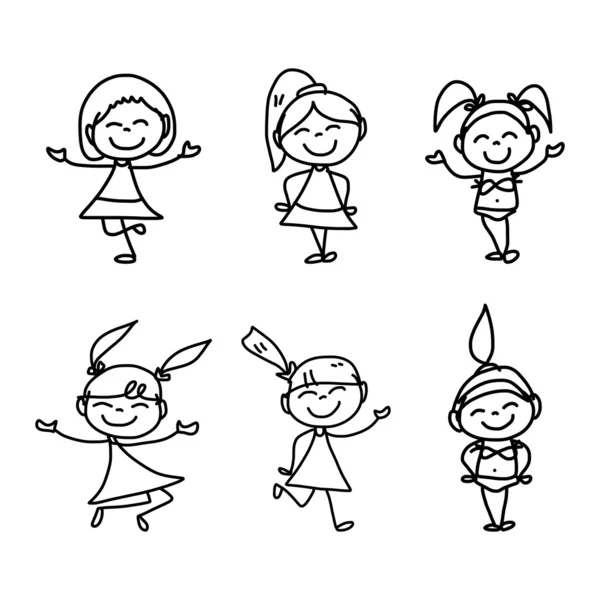 Desenhos animados crianças felizes —  Vetores de Stock