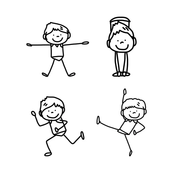 Personaggi dei cartoni animati bambini felici — Vettoriale Stock