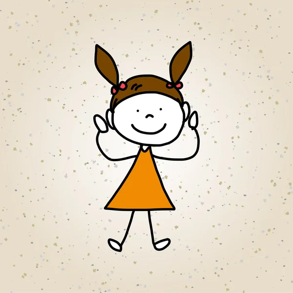 手描きの漫画のキャラクターの幸せな子供 — ストックベクタ