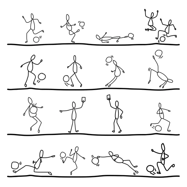 Mano astratta disegno cartone animato calcio — Vettoriale Stock