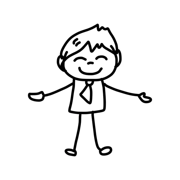 Mano disegno personaggio dei cartoni animati vita felice — Vettoriale Stock