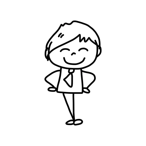 Hand drawing cartoon character happy life — Stock Vector