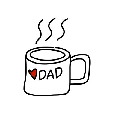 Happy Father's Day cartoon hand drawing