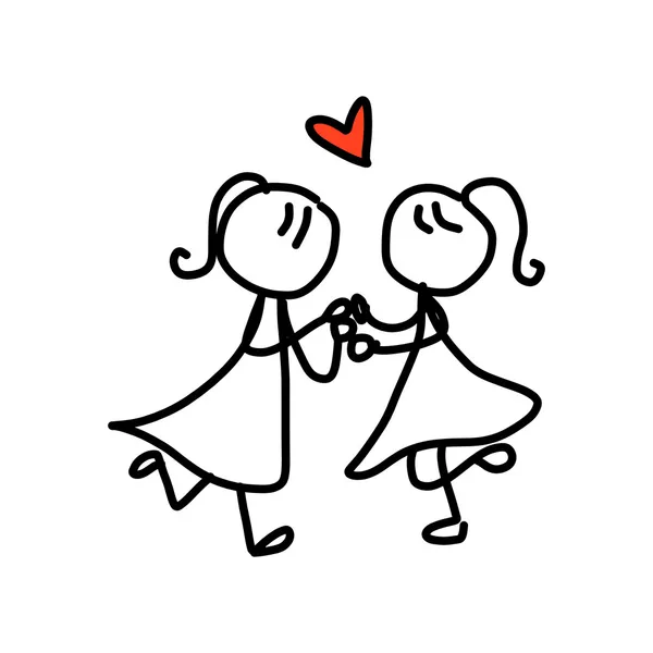 卡通同样性夫妇婚礼 — 图库矢量图片