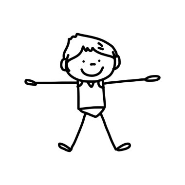 karikatür mutlu çocuklar oynarken