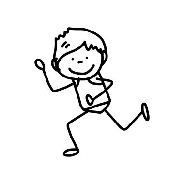 çizgi film karakteri mutlu çocuklar oynarken