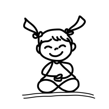 El çizimi karikatür meditasyon