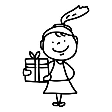 elle çizim karikatür doğum günü