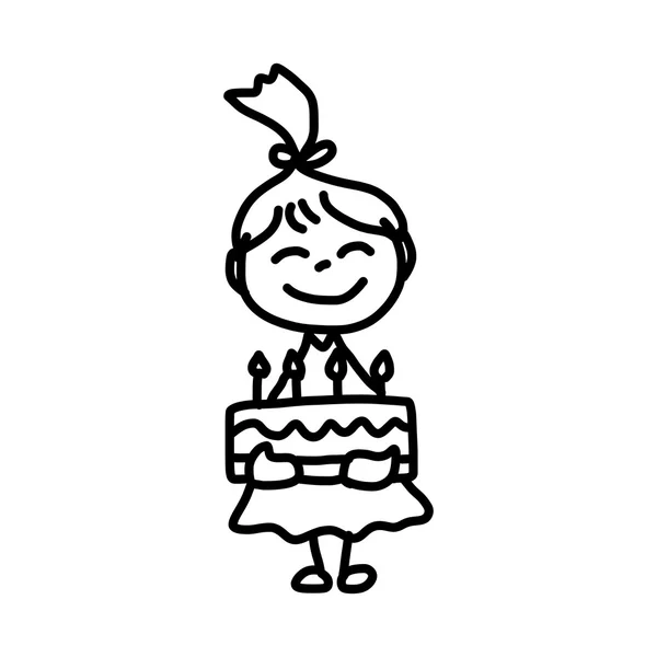 Dibujo a mano dibujos animados cumpleaños — Archivo Imágenes Vectoriales