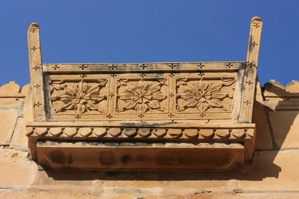 Stone carving bench at jaisalmer — Stock Photo, Image