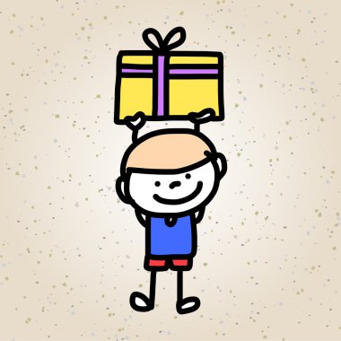 elle çizim karikatür doğum günü