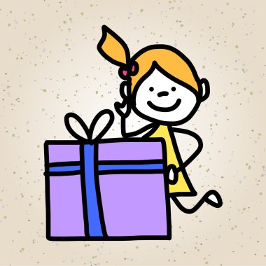 elle çizim karikatür doğum günü