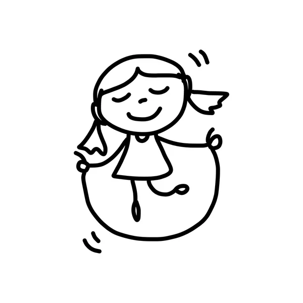 Cartoon character happy girl playing — Stock Vector
