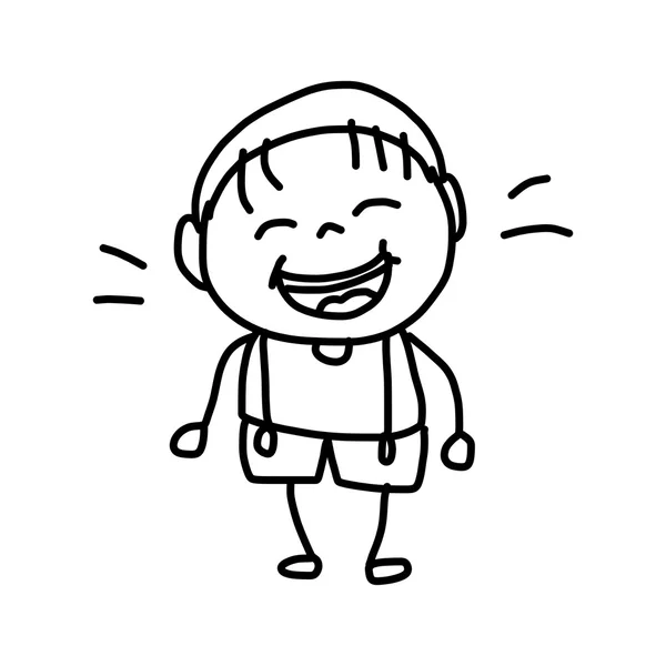 Personaje de dibujos animados niño feliz jugando — Archivo Imágenes Vectoriales