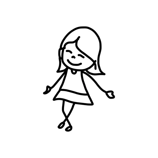 Cartoon character happy girl playing — Stock Vector © atthameeni #51525019
