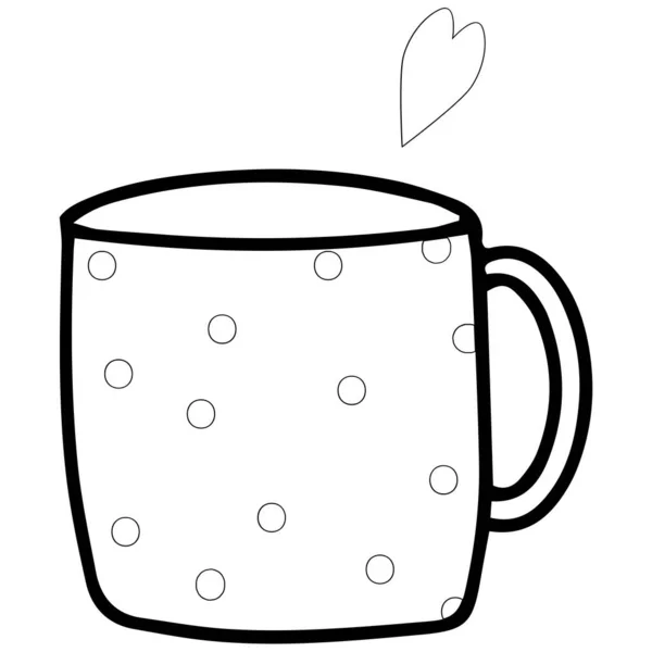 Niedliche Muster Teetasse Kaffeebecher Handgezeichnete Doodle Art Illustration — Stockvektor