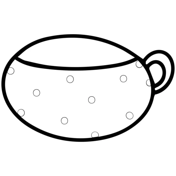 Güzel Desenli Çay Fincanı Kahve Fincanı Çizimi Karalama Sanat Çizimi — Stok Vektör