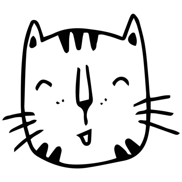 かわいいトラの顔 野生動物 かわいい猫 子猫イラスト — ストックベクタ