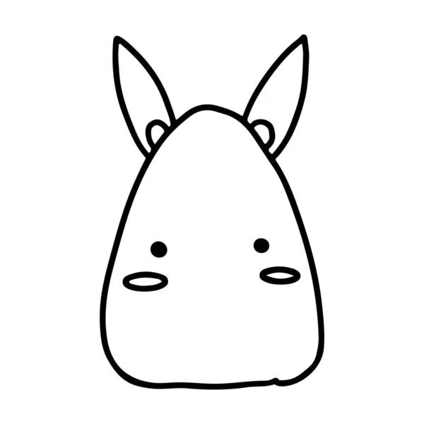 Handzeichnung Glücklich Kaninchen Osterhasen Doodle Art Illustration — Stockvektor
