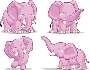 Elephant in Several Poses - Standing, Dancing & Raising Its Trunk